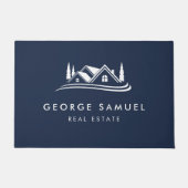 Simple Home Logo Navy Blue Realtor, Real Estate ドアマット (正面)