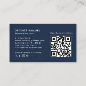 Simple Home Logo Navy Blue Realtor, Real Estate 名刺 (裏面)