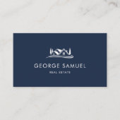 Simple Home Logo Navy Blue Realtor, Real Estate 名刺 (正面)