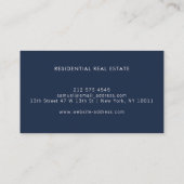 Simple Home Logo Navy Blue Realtor, Real Estate 名刺 (裏面)