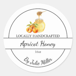Simple Homemade Apricot infused Honey Label ラウンドシール