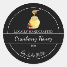 Simple Homemade Cranberry infused Honey Label