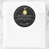 Simple Homemade Cranberry infused Honey Label ラウンドシール (バッグ)