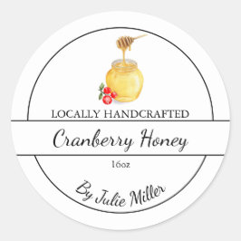 Simple Homemade Cranberry infused Honey Label ラウンドシール