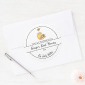 Simple Homemade Ginger infused Honey Label ラウンドシール (封筒)