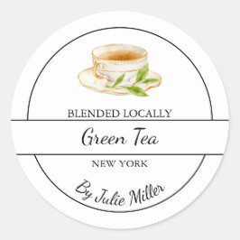 Simple Homemade Green Tea Label ラウンドシール