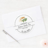 Simple Homemade Lemon Balm Tea Label ラウンドシール (封筒)