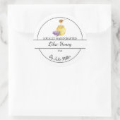 Simple Homemade Lilac infused Honey Label ラウンドシール (バッグ)