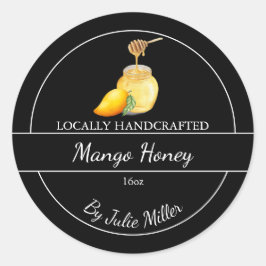 Simple Homemade Mango infused Honey Label ラウンドシール