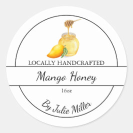 Simple Homemade Mango infused Honey Label ラウンドシール
