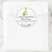Simple Homemade Mint infused Honey Label ラウンドシール (バッグ)