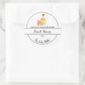 Simple Homemade Peach infused Honey Label ラウンドシール (バッグ)