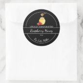 Simple Homemade Raspberry infused Honey Label ラウンドシール (バッグ)