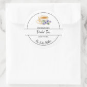 Simple Homemade Violet Tea Label ラウンドシール (バッグ)