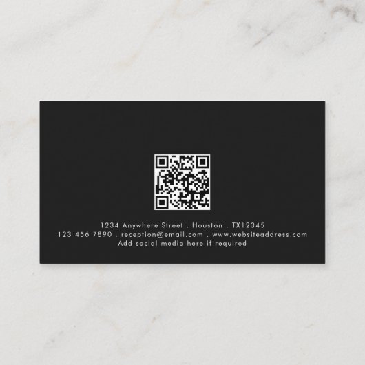 Simple Hotel Logo Name with Job Title Qr Code 名刺 (裏面)