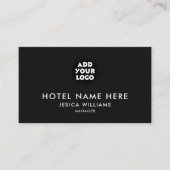Simple Hotel Logo Name with Job Title Qr Code 名刺 (正面)