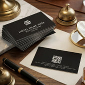 Simple Hotel Logo Name with Job Title Qr Code 名刺