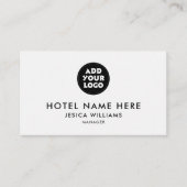 Simple Hotel Logo Name with Job Title Qr Code 名刺 (正面)