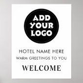Simple Hotel Welcome Sign Logo & Name Any Color ポスター (正面)