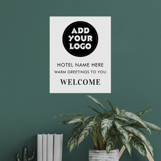 Simple Hotel Welcome Sign Logo & Name Any Color ポスター