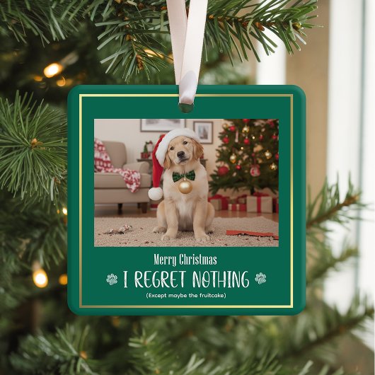 Simple Humor Funny Cute Dog Photo Christmas セラミックオーナメント