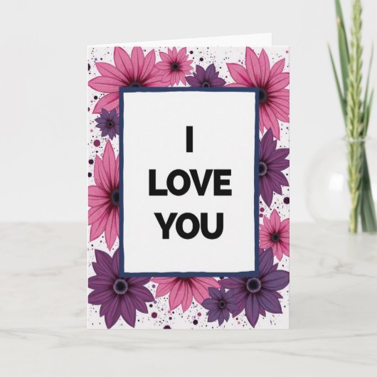 Simple I Love You Flower Card カード (正面)