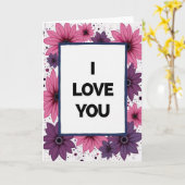 Simple I Love You Flower Card カード (黄色い花)