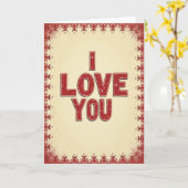 Simple I Love You Patterned Card カード (黄色い花)