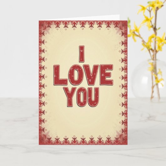 Simple I Love You Patterned Card カード (黄色い花)