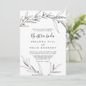 Simple Illustrated Foliage Nuestra Boda Wedding 招待状 (スタンド正面)
