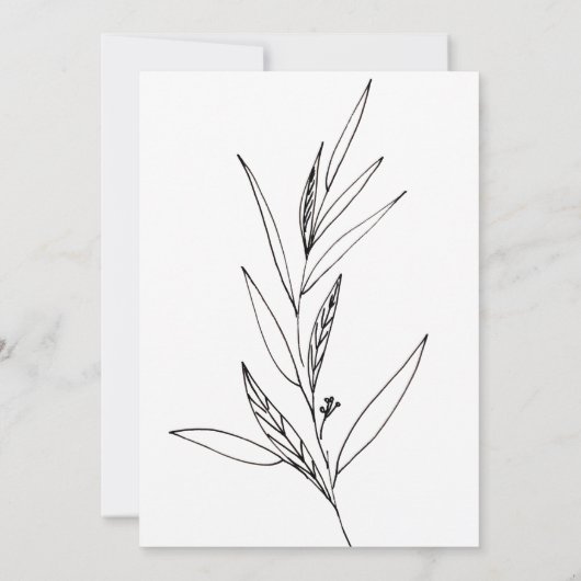 Simple Illustrated Foliage Nuestra Boda Wedding 招待状 (裏面)