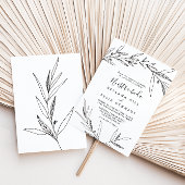 Simple Illustrated Foliage Nuestra Boda Wedding 招待状