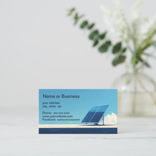 Simple image of a solar panel 名刺 (スタンド正面)