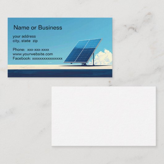 Simple image of a solar panel 名刺 (正面/裏面)