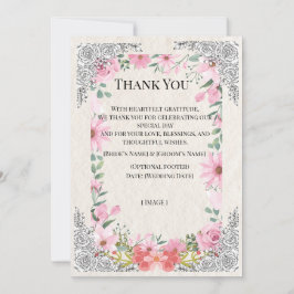 Simple Indian Wedding Thank You Card | Elegant  サンキューカード