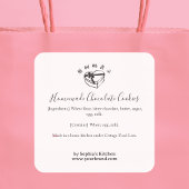 Simple Ingredient Label Heart Box Valentines Day スクエアシール