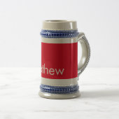simple initial letter monogram add your name lett  ビールジョッキ (正面右)