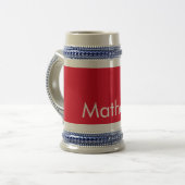 simple initial letter monogram add your name lett  ビールジョッキ (正面左)