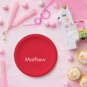 simple initial letter monogram add your name lett  ペーパープレート (パーティー)