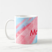 simple initial letter monogram add your name red b コーヒーマグカップ (左)