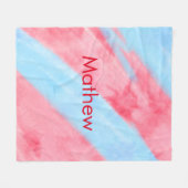 simple initial letter monogram add your name red b フリースブランケット (正面(横))