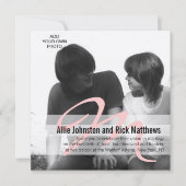 Simple Initial Photo Wedding Invitation Silver 招待状 (正面)