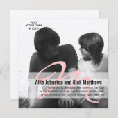 Simple Initial Photo Wedding Invitation Silver 招待状 (正面/裏面)