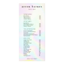Simple Iridescent  Salon Price List Service Menu