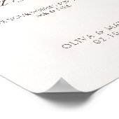 Simple Ivory and Brown Wedding Guest Book Poster ポスター (角)