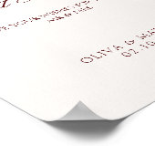 Simple Ivory and Burgundy Wedding Guest Book ポスター (角)
