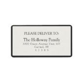 Simple Ivory Classic Serif Wedding ラベル (正面)