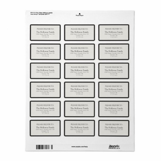 Simple Ivory Classic Serif Wedding ラベル (フルシート)