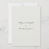 Simple ivory gold greenery leaf floral Wedding  招待状 (裏面)