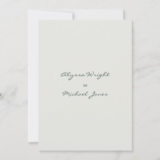 Simple ivory gold greenery leaf floral Wedding  招待状 (裏面)